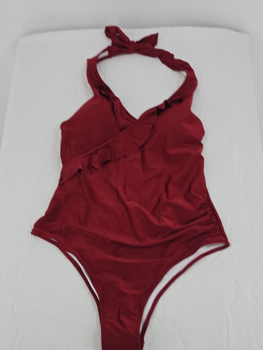 Cupshe Burgundy Halter One-Piece Swimsuit NWT size XL
